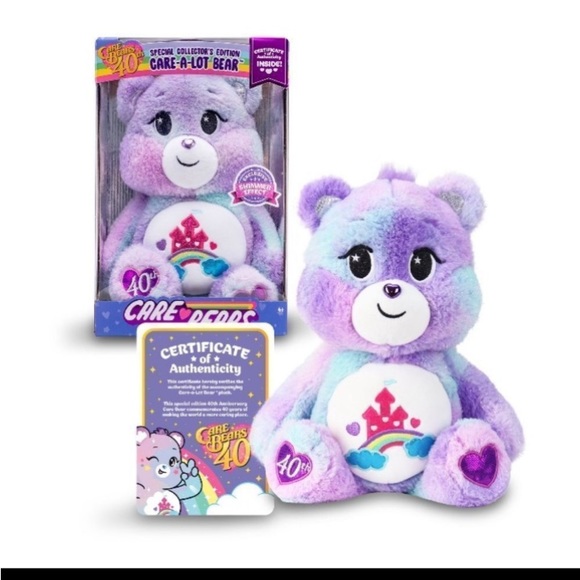 Care Bears 40th Collectors Edition Exclusive Shimmer Effect Care-A-Lot Bear NWT - Picture 6 of 12